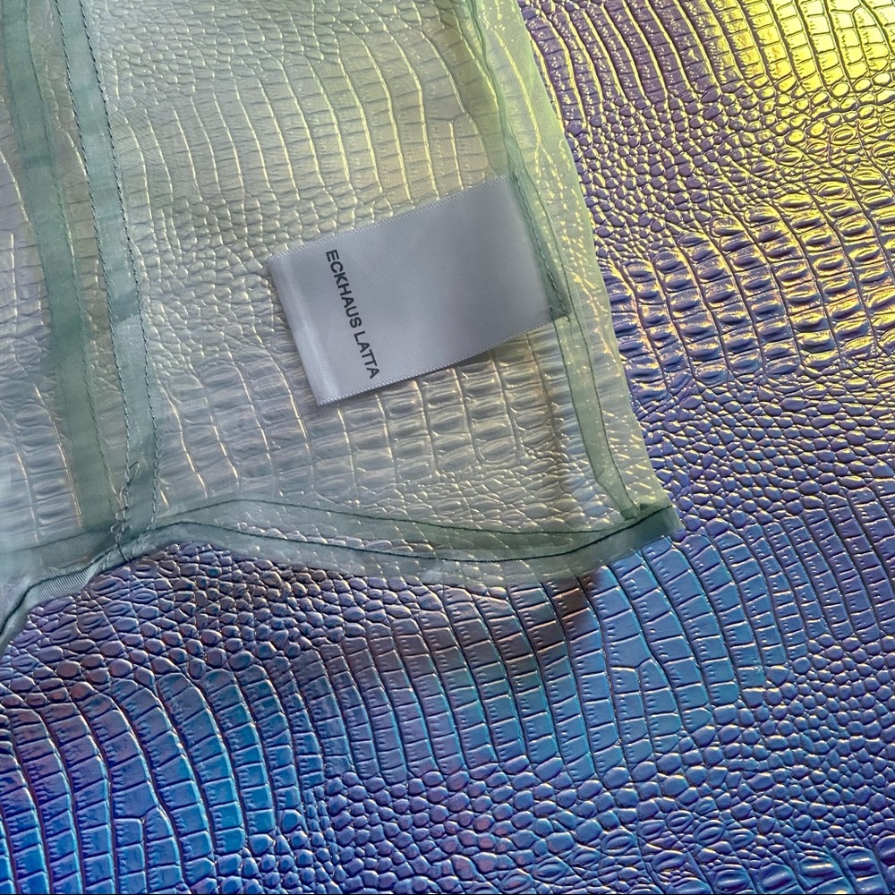 🌈 SOLD 🌈 ECKHAUS LATTA float blouse in liquid blue Japanese organza sheer mesh - Picture 14 of 16